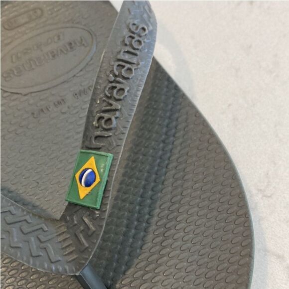 Havana's Brazil Army Green Grey Rubber Flip Flops size 7/8 - Picture 6 of 6